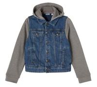 Veste en jean - NAME IT - Tpims - à capuche - bleu denim moyen - 7 ans 2 ans