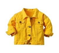 Veste en jean pour bébé fille - Veste en jean - Manteau haut - Vêtement de loisirs - Sweat à capuche, or, 12-18 mois