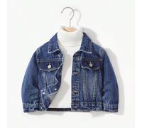 Veste en jean pour garçons bébé, style décontracté et simple, style campus confortable, avec détail de fausse poche déchirée, porter pour une fête, article de mode polyvalent 6-9M,9-12M,12-18M,18-24M,