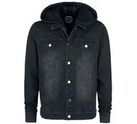 Veste en Jean Rockabilly de RED by EMP - Veste En Jean Avec Manches & Capuche En Sweat - S à 5XL - pour Homme - noir XXL