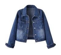 Veste en jean slim pour femme Femmes Manches Longues Blouson Versatile Féminine Coupe ample Chic de Sport Courte Spring Fall Outwear