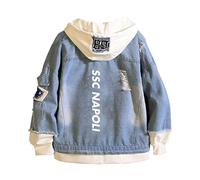 Veste en jean SS.C Na.poli, chaude pour l'hiver, sport, idéale pour le fitness et la musculation(Blue4,S)