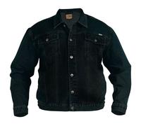 Veste En Jean Trucker Style Western DUKE Noire Taille De Poitrine 1XL À 6XL