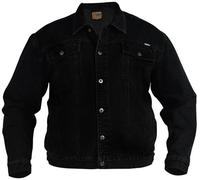 Grand King Size Neuf Pour Hommes Duke Jeans Veste Camionneur Occidental Délavé Foncé Jeans Manteau - Noir, 4XL
