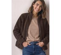 Veste en peluche avec col montant et fermeture à zip