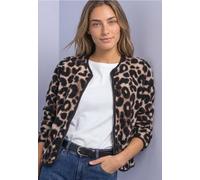 Veste en peluche imprimée à col rond