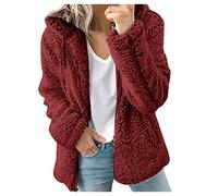 Veste en peluche pour femme - Sans capuche - Veste en peluche moelleuse - Veste polaire - Veste d'hiver chaude - Veste de transition - Doudou doublé - En polaire - Fermeture éclair - Veste d'hiver