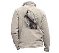 Veste en polaire beige personnalisé lievre - tenue de chasse taille 2XL