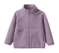 Veste en Polaire Enfant Fille Garçon Veste d'hiver en Peluche à Manches Longues et Col Montant avec Fermeture Éclair Manteau Blouson Polaire Chaud pour Tout-Petit Enfant 2-11 Ans Automne Hiver