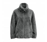 Veste en polaire Sherpa pour femme avec fermeture éclair intégrale surdimensionnée avec pull d'hiver pour femme - Haut en polaire douce pour l'hiver - Cadeau de Noël, gris foncé, M