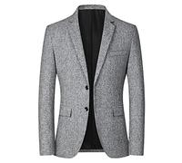 Veste en sergé pour homme - Automne - Blazer élégant - Coupe ajustée - Moderne - 2 boutons - Veste légère - Revers - Carreaux - Veste de costume tendance - Veste de loisirs classique - Veste de sport