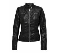 Veste en simili cuir Only - Noir - Coupe droite ajustée - 4 poches zippées 34