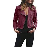 Veste en Suédine Marron Femme Petite,Overdose 2019 Hiver Soldes Manteau Court en Cuir Perfecto Femmes Blouson Casual Outwear