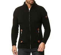 Veste en Tricot pour Homme Cardigan à col Haut Pull Basic Luxury