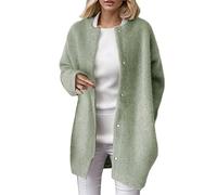 Veste en velours côtelé pour femme - Chemisier surdimensionné - Élégante - Col en V - Chemisier long - Chemise en velours côtelé - Décontractée - Veste de loisirs vintage, vert, taille unique