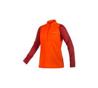 T-shirt À Manches Longues Singletrack Fleece Femme Orange Endura Cyclisme