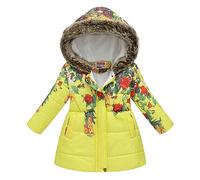 Veste Enfant Garcon 8 Ans - en Bas Âge S Hiver À Manches Longues Mode Épais Chaud À Capuche vers Le Bas Doux Manteau vers Le Bas Paraks (Yellow 3-4 Years)