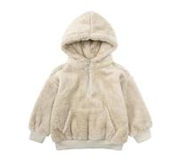 Veste Enfant Polaire Fille Garçon d'hiver Chaude Doublée Polaire Avec Capuche Fermeture éclair Manteau Peluche épaisse Matelassée Chaude d'extérieur Neige Parka Outwear Pour d'extérieur