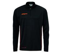 uhlsport Score 1/4 Chemise a Manches Longues Mixte Enfant, Noir/Fluo Orange, FR : XXS (Taille Fabricant : 116)
