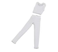 Veste Et Pantalon en Tissu Faits Main pour Figuras en 1/12,Blanc | texture en tissu douce, détails brodés, mise en costume facile, s'adapte aux corps articulés, style de présentation pour