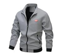 Veste Ete Homme Vestes demi-saison de Printemps Blousons d'aviateur course Manteaus en softshell coton couleur unie poches Manteau d'hiver décontracté imperméable coupe vent hiver