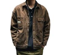 Veste Ete Homme Vestes demi-saison d'été Blousons d'aviateur motard Manteaus en matelassée cuir couleur unie poches Manteau d'hiver décontracté avec col montant style universitaire