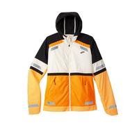 Veste Femme Brooks Run Visible Jacket 2.0 Orange Blanc Noir, Taille XS.