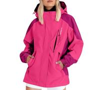 Veste Femme Capuche Légère Lestée Poncho Pluie Imperméable Velo Saison Waterproof Imperméable avec Capuche Long Chaude Running Pliable Cire Doublé Protection Ciré Femme Rose Vif M