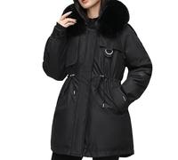 Veste Femme Chic Doudoune Femme Grand Froid Women S Solid Long Down Winter Soft Thickened Warm Removable One Dress Three Ways To Wear Manteau Fourrure Doudoune Ski Black M