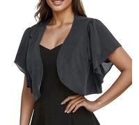 Veste Femme Chic Et Elegant - Boléro en Mousseline Cardigan en Dentelle Transparent Veste Devant Ouvert Chic et Elegant Gilet Court Léger pour Mariage Robes