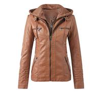 Veste Femme En Cuir Ajustée, Fermeture Éclair Et Ceinture, Design Pour Moto Ou Sortie, Manteau De Costume Élégant Pour Soirée Avec Poches