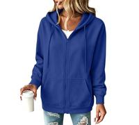Veste Femme Gilet À Capuche Sweat Zippé Manches Longues Coupe Ample De
