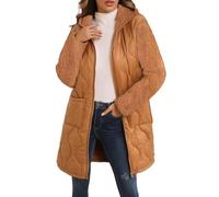Veste Femme Hiver Chaud Polaire, Veste d'hiver Femme,Veste Polaire d'hiver Longue pour Femme avec Capuche Doublure Douce Et Fermeture éClair sur Le Devant pour Un Confort Optimal par Temps Froid