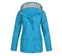Veste Femme Imperméable À Capuche Impermeable Saison Automne Pluie Veste Mi Saison Grande Taille Hiver Longue Imperméable Ski de Impermeable Femme Capuche L
