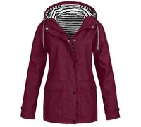 Veste Femme,Imperméable Femme Softshell Veste Coupe-Vent À Capuche Manteau De Pluie Fonctionnel Parka De Randonnée Imperméable Vêtement D'Extérieur Respirant pour La Marche Randonnée Camping