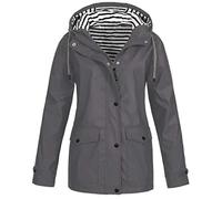 Veste Femme,Imperméable Femme Softshell Veste Coupe-Vent À Capuche Manteau De Pluie Fonctionnel Parka De Randonnée Imperméable Vêtement D'Extérieur Respirant pour La Marche La Randonnée et Le