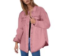 Veste Femme Imperméable Jean a Manches Kimono Surchemise Original Dhiver Fourrée Top Imprimé Treillis Réversible Molletonné Rouille Peintre Forte Multipoches Feutre Grosses