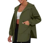 Veste Femme Imperméable Léger Manteau de Pluie Sport Montagne Automne Hiver Capuche Vestes de Randonnée Softshell Femmes Anti-Pluie Ample Mode Manteaux et Blousons D'Extérieur Respirant Outdoor