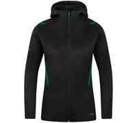 JAKO Veste décontractée Challenge Femme avec capuche Noir Chiné/Vert Sport 36