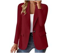 Veste Femme mi Saison Chic et Élégant Slim Fit Blazer à Manches Longues Costume à Revers Business Veste de Costume Tailleur Bureau d'affaires avec Poches Couleur Variétée Vestes mi Saison Automne