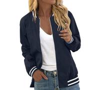 Veste Femme Mi Saison Chic Grande Taille Printemps Cuir Saharienne Moto De Sport Blouson Bombers En Jean Ete Legere Bomber Manches Longues Zippée Et Elegant Bolero Pulls, Gilets Sweats,Bleu-b,XXL