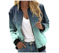 Veste Femme Mi Saison Grande Taille Décontracté Classique Bomber Zippé Manche Longue Veste de Sports Outwear Ample Léger Automne Hiver Blouson