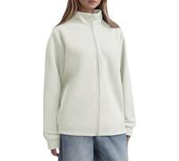 Veste Femme Mi Saison Uni, Sweat Zippé Femme Col Montant, Bomber Coupe Ample, Manches Longues, Fermeture Zippée, Poches Latérales, Poignets et Base Resserrés | Style Casual Minimaliste Esprit Couple