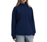 Veste Femme Mi Saison Uni, Sweat Zippé Femme Col Montant, Bomber Coupe Ample, Manches Longues, Fermeture Zippée, Poches Latérales, Poignets et Base Resserrés | Style Casual Minimaliste Esprit Couple