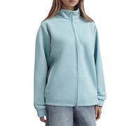 Veste Femme Mi Saison Uni, Sweat Zippé Femme Col Montant, Bomber Coupe Ample, Manches Longues, Fermeture Zippée, Poches Latérales, Poignets et Base Resserrés | Style Casual Minimaliste Esprit Couple