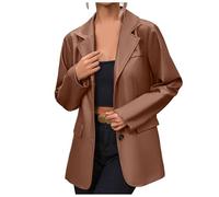 Veste Femme Moto, Veste Longue Cuir Femme Manteau De Moto Court Et Décontracté Blouson Bomber Léger Manches Longues Style Décontracté Blouson Surdimensionnée en Cuir Synthétique Végétalien - Tendance