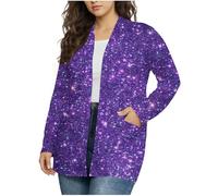 Veste Femme Paillette Chic et Elegant Veste Sequins Femmes Disco Casual Cardigan Haut Tops Elegant Glitter Party Brillant Manteau Blazer Vestes de Costume pour SoiréE Cocktail CéRéMonie FêTe
