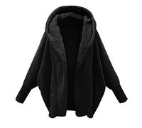 Veste Femme Polaire Blouson Polaire Femme Manteau Sweat Hoodie Veste Polaire Femme Chaude Grande Taille Veste Sherpa Teddy Peluche Molleton Duveteux Shearling Coat Femme Ladies Fleece Jacket Noir 5XL