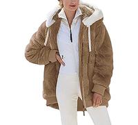 Veste Femme Polaire Chaud Sweat à Capuche ZippéE à Capuche Doublure Hoodies Sweatshirt Hiver Manteau en Peluche ÉPaissir Doux Chic Ample DéContractéE Outwear Blouson