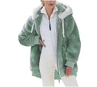 Veste Femme Polaire Chaud Sweat à Capuche ZippéE à Capuche Doublure Hoodies Sweatshirt Hiver Manteau en Peluche ÉPaissir Doux Chic Ample DéContractéE Outwear Blouson Mi Saison Fille Cardigan Pas Cher